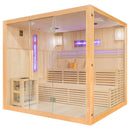Mazur MO-EA4S XXL Trockensauna mit HARVIA 8 kW Ofen, Salzstein und Wandisolierung 220 x 200 x 200 cm