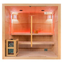Mazur MO-EA5S LUX Trockensauna mit HARVIA 8 kW Ofen, Salzstein und Wandisolierung 210 x 160 x 200 cm