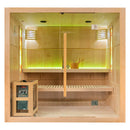 Mazur MO-EA5S LUX Trockensauna mit HARVIA 8 kW Ofen, Salzstein und Wandisolierung 210 x 160 x 200 cm