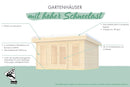 Karibu großes Poolhaus “Gatenhaus Chione” Pultdach ca. 4x4m (3.96x3.96m) modern aus Holz in Natur