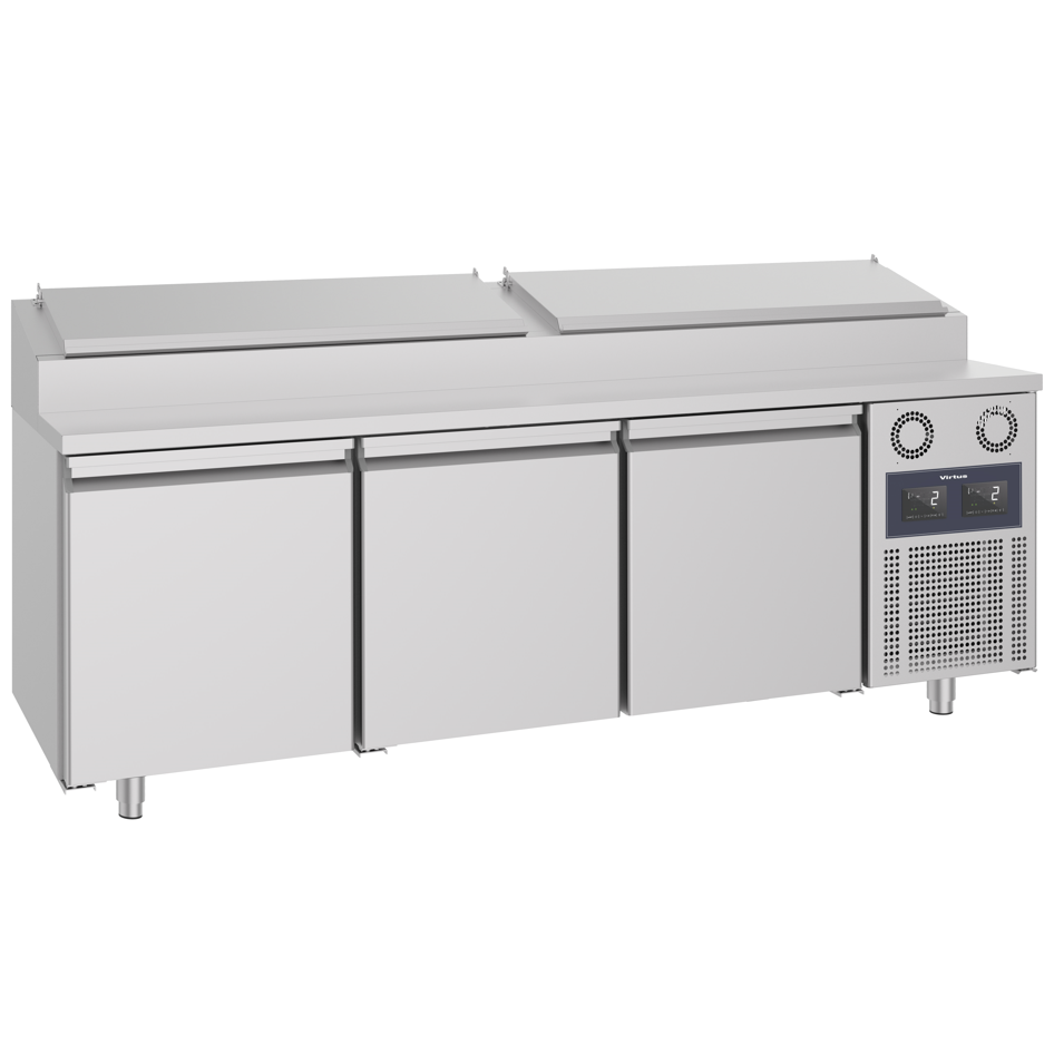 Virtus & Mastro Kühl-Vorbereitungstisch mit 3 Türen 600x400 mm, 10x GN 1/3 H=150 mm, -2°/+8°C - WiFi