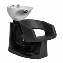 Soleni ROLLS - Wash chair with seat, wash unit for beauty and hair salons, white/black
