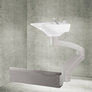 Soleni wall channel for "Contura Swing" hairdressing washbasin, stainless steel, 85–130 cm