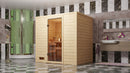 Karibu Massivholzsauna "Sauna Mila 3" 2 Personen 9 kW Bio-Kombi Ofen + Steuergerät HUUM WIFI