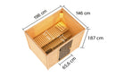 Karibu Massivholzsauna "Sauna Mila 3" 2 Personen 9 kW Bio-Kombi Ofen + Steuergerät HUUM WIFI