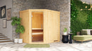 Karibu Innensauna "Sauna Marla 1" 4 Personen 9 kW Bio-Kombi Ofen + Steuergerät HUUM WIFI