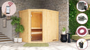 Karibu Innensauna "Sauna Marla 1" 4 Personen 9 kW Bio-Kombi Ofen + Steuergerät HUUM WIFI
