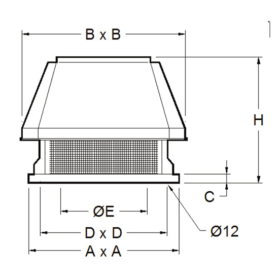 Virtus & Mastro ceiling-mounted extraction unit with 2 speeds, 10200 m³/h