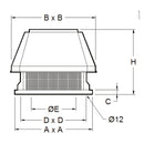 Virtus & Mastro ceiling-mounted extraction unit with 2 speeds, 10200 m³/h