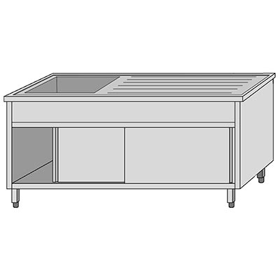 AfG Berlin Vla1127l Spültisch 1200 X 700 X 850