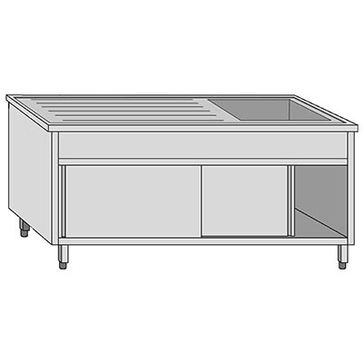 AfG Berlin Vla1127r Spültisch 1200 X 700 X 850