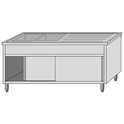 AfG Berlin Vla2186l Spültisch 1800 X 600 X 850