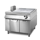 Virtus & Mastro gas hotplate hob on base cabinet with doors, controls on both sides