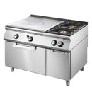 Plaque de cuisson à gaz Virtus & Mastro avec four à gaz statique GN 2/1 et armoire fermée + 2 brûleurs