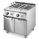 Virtus & Mastro Elektro-Nudelkocher, 2 Becken GN 1/1, Kapazität 2x 40 Liter, feststehende Heizungen