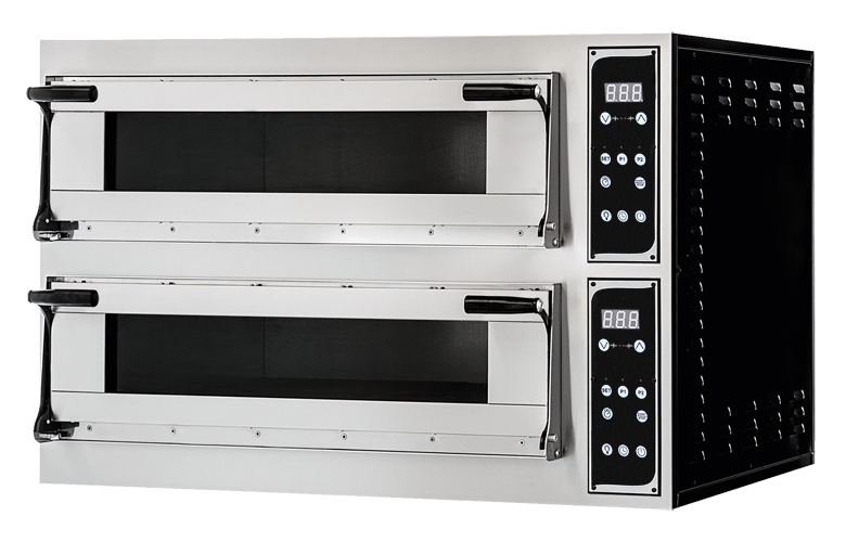 Four à pizza Prismafood Virtuoso66 Digital entièrement en argile réfractaire - 2 chambres - pour 12 pizzas à 35 cm