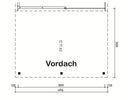 Fjordholz Gartenhaus Modell Amrum-2 mit Vordach