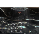 Hydrosan Garten-Whirlpool-Badewanne Spa 102 Schwarz Ozeanwelle Graue Holzabdeckung 210x160 cm