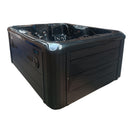 Hydrosan Garten-Whirlpool-Badewanne Spa 102 Schwarz Ozeanwelle Graue Holzabdeckung 210x160 cm