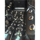 Hydrosan Garten-Whirlpool-Badewanne Spa 102 Schwarz Ozeanwelle Graue Holzabdeckung 210x160 cm