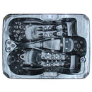 Hydrosan Garten-Whirlpool-Badewanne Spa 102 Schwarz Ozeanwelle Graue Holzabdeckung 210x160 cm