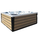Hydrosan Garten-Whirlpool-Badewanne SPA340 Cappuccino Naturholz-Abdeckung 220x220 cm