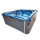 Hydrosan Garten-Whirlpool-Badewanne Spa510 Blaue Welle Graues Gehäuse 210x210 cm