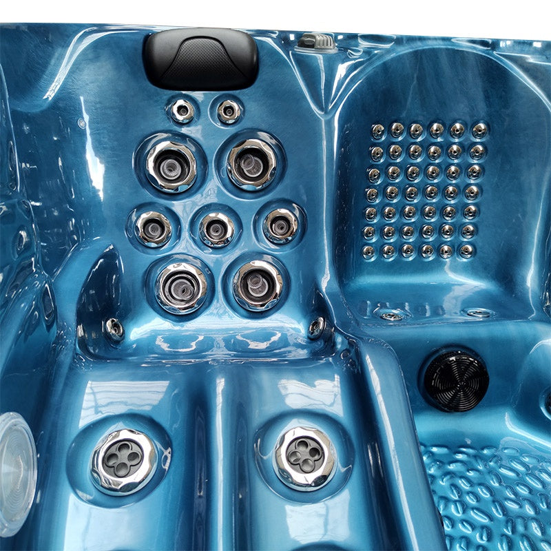 Hydrosan Garten-Whirlpool-Badewanne 560 Blaue Ozeanwelle Anthrazit Gehäuse 220x220 cm