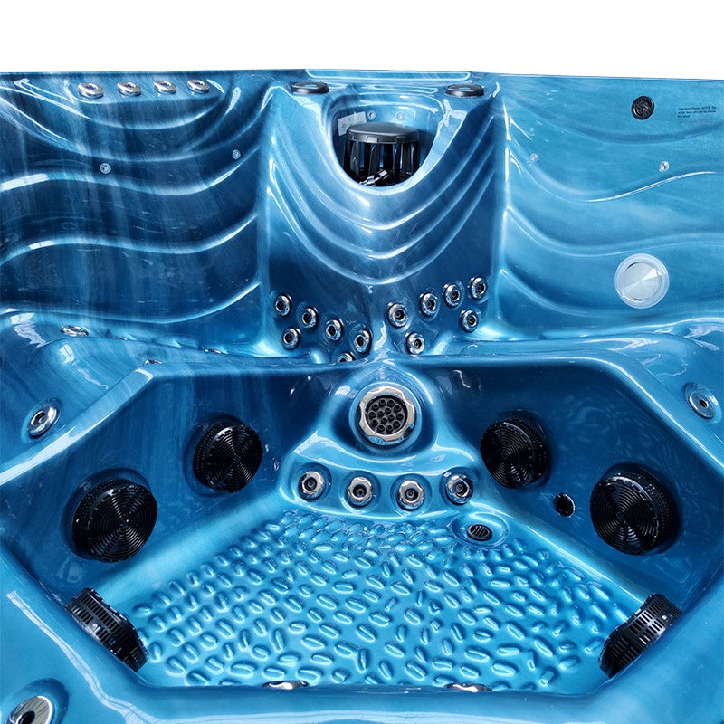 Hydrosan Garten-Whirlpool-Badewanne 560 Blaue Ozeanwelle Anthrazit Gehäuse 220x220 cm