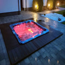 Hydrosan Garten-Whirlpool-Badewanne Spa702 Blau Ozeanwelle Grau Gehäuse 230x230 cm