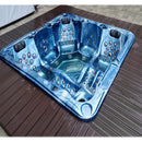 Hydrosan Garten-Whirlpool-Badewanne Spa702 Blau Ozeanwelle Grau Gehäuse 230x230 cm