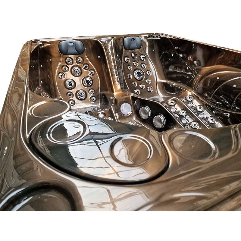 Hydrosan Garten-Whirlpool-Badewanne SPA705 Magma Gold Anthrazit Gehäuse 210x170 cm