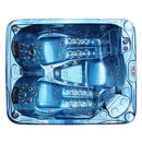 Hydrosan Garten-Whirlpool-Badewanne Spa705 Blau Ozeanwelle Grau Gehäuse 210x170 cm)