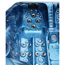 Hydrosan Garten-Whirlpool-Badewanne Spa705 Blau Ozeanwelle Grau Gehäuse 210x170 cm)