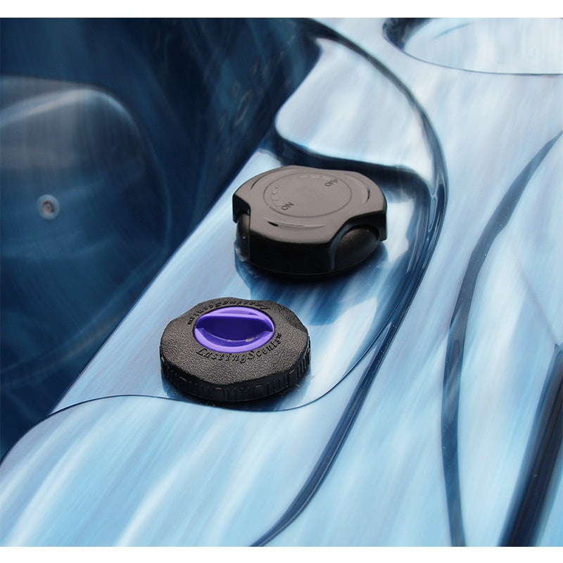 Hydrosan Garten-Whirlpool-Badewanne Spa705 Blau Ozeanwelle Grau Gehäuse 210x170 cm)