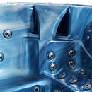 Hydrosan Garten-Whirlpool-Badewanne Spa705 Blau Ozeanwelle Grau Gehäuse 210x170 cm)