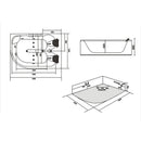 Hydrosan CARMEN 631L Hydromassage-Badewanne links, weiß, 180 x 120 cm
