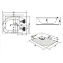 Hydrosan Hydromassage-Badewanne mit Heizung Carmen 631RH rechts Weiß 180x120 cm