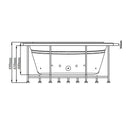 Hydrosan DELLA 916 Hydromassage-Badewanne mit schwarzer Verkleidung 155x155 cm