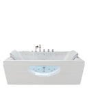 Hydrosan Rechteckige Whirlpool-Badewanne für zwei Personen mit Hydromassagefunktion, Modell IRIS 933C, Weiß, 170 x 84 cm