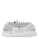 Hydrosan Rechteckige Whirlpool-Badewanne für zwei Personen mit Hydromassagefunktion, Modell IRIS 933C, Weiß, 170 x 84 cm