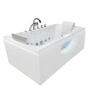 Hydrosan Rechteckige Whirlpool-Badewanne für zwei Personen mit Hydromassagefunktion, Modell IRIS 933C, Weiß, 170 x 84 cm