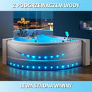 Hydrosan ROMA 764 Hydromassage-Badewanne links, weiß, 150 x 150 cm