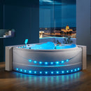 Hydrosan ROMA 764 RECHTS WEISS HYDRO-MASSAGE-BADEWANNE 150x150 CM