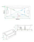 Hydrosan SATURN 944 WEISSE HYDRO-MASSAGE-BADEWANNE 180x90 CM