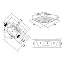 Hydrosan Whirlpool-Badewanne mit Heizung FLORES 601H weiß 140x140 cm