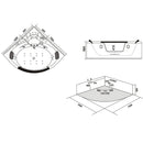 Hydrosan Hydromassage-Badewanne mit Heizung ORINO 632AH 152x152 cm