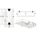 Hydrosan Hydromassage-Badewanne mit Heizung Ramona 640H Weiß 180x90 cm