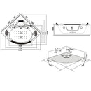 Hydrosan TIGA 604H WEISSE HYDRO-MASSAGE-BADWANNE MIT HEIZUNG 152x152 CM
