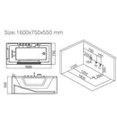 Hydrosan GOMERA 938C HYDRO-MASSAGE-BADWANNE 162x75 CM